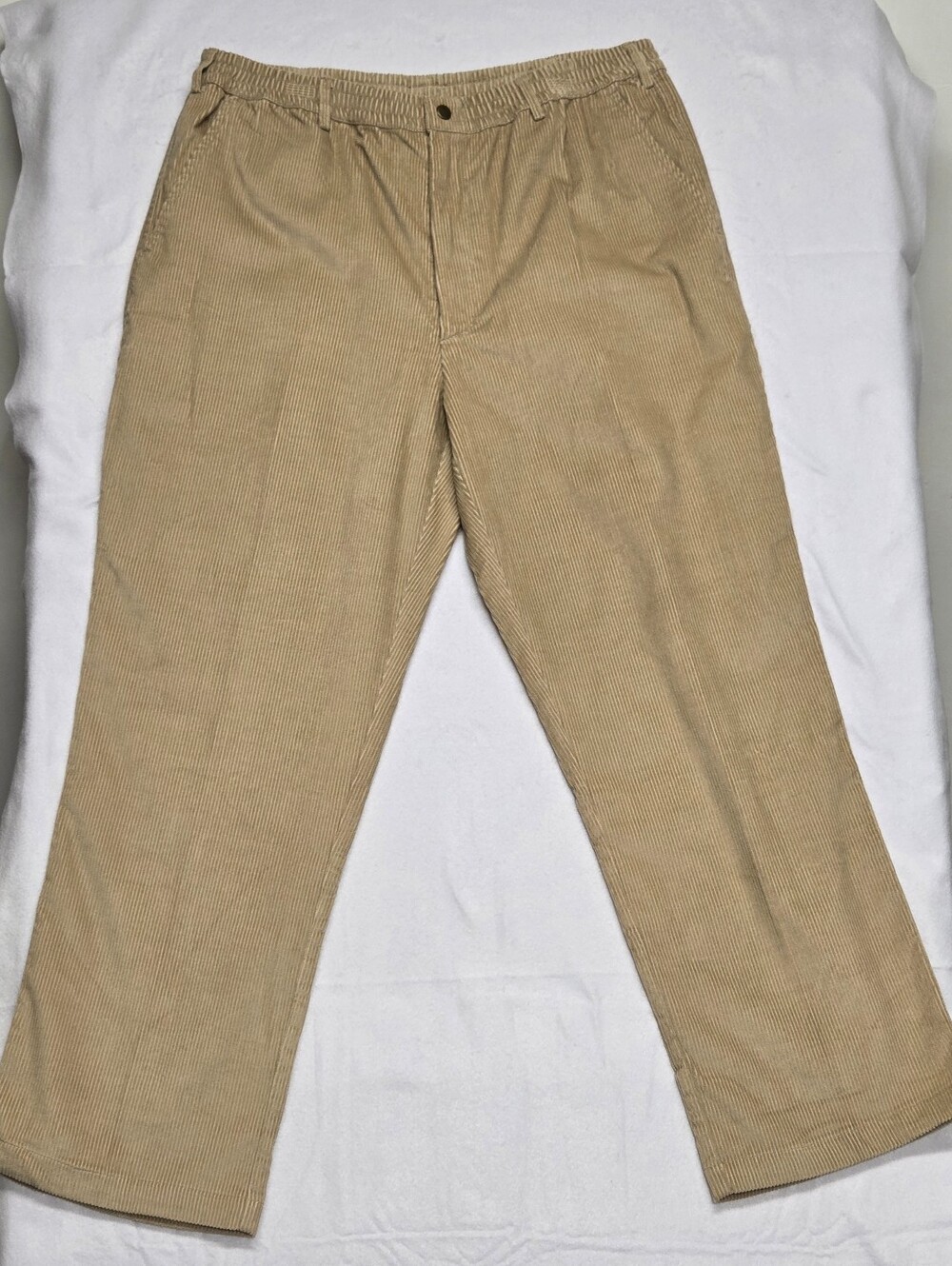 Stag Hill By Haband W 40 L M Mens Corduroy Pants Tan Elastic Waist